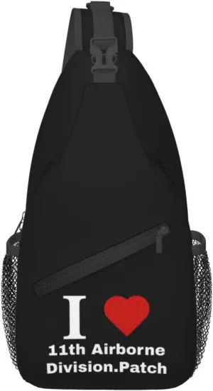 I love 11th Airborne Division.Patch Crossbody Bags For Women Men Chest Backpack Gym Shoulder Bag Travel Outdoor Sports Casual Crossbody Bags