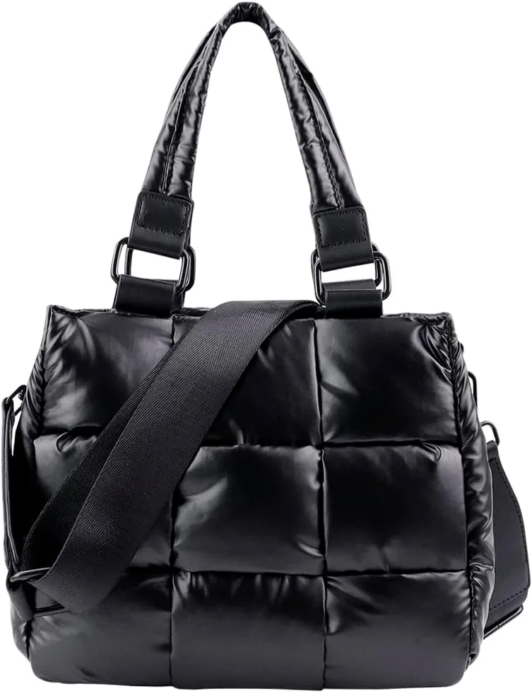 IBEE Puffer Crossbody Bag,Quilted Crossbody Bags Lightweight,Puffy Purse Crossbody Nylon with Zipper for Women