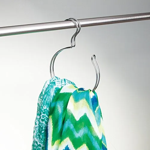 iDesign Classico Over the Rod, Closet Accessory Organizer for Scarves, Pashminas, Handbags - Loop, Chrome