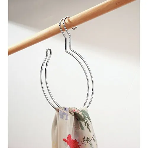 iDesign Classico Over the Rod, Closet Accessory Organizer for Scarves, Pashminas, Handbags - Loop, Chrome