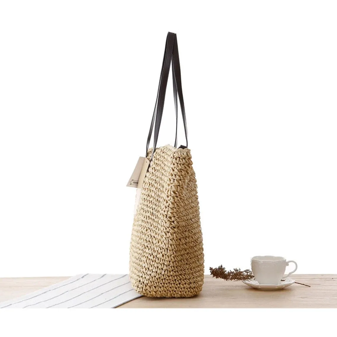International delivery Woven Rattan Tote Bag Flawless