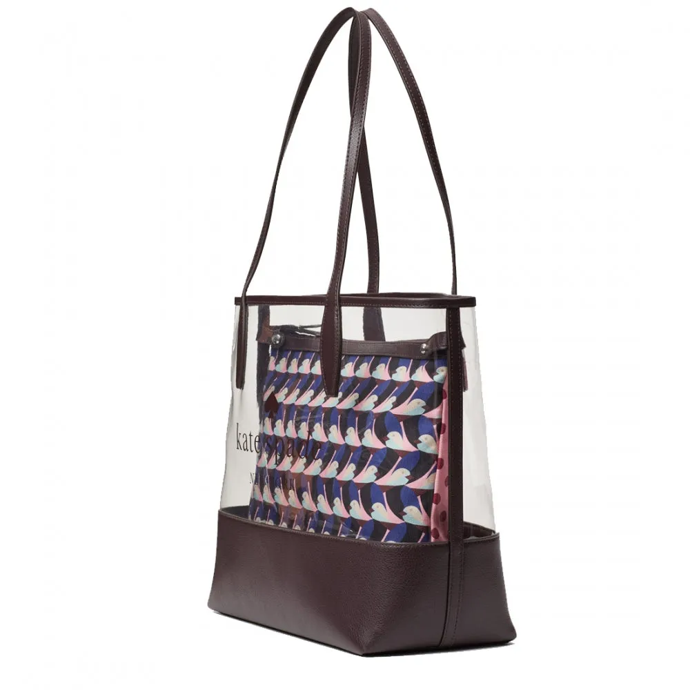 Kate Spade Ash See-Through Geo Bird Large Triple Compartment Tote Bag in Multi