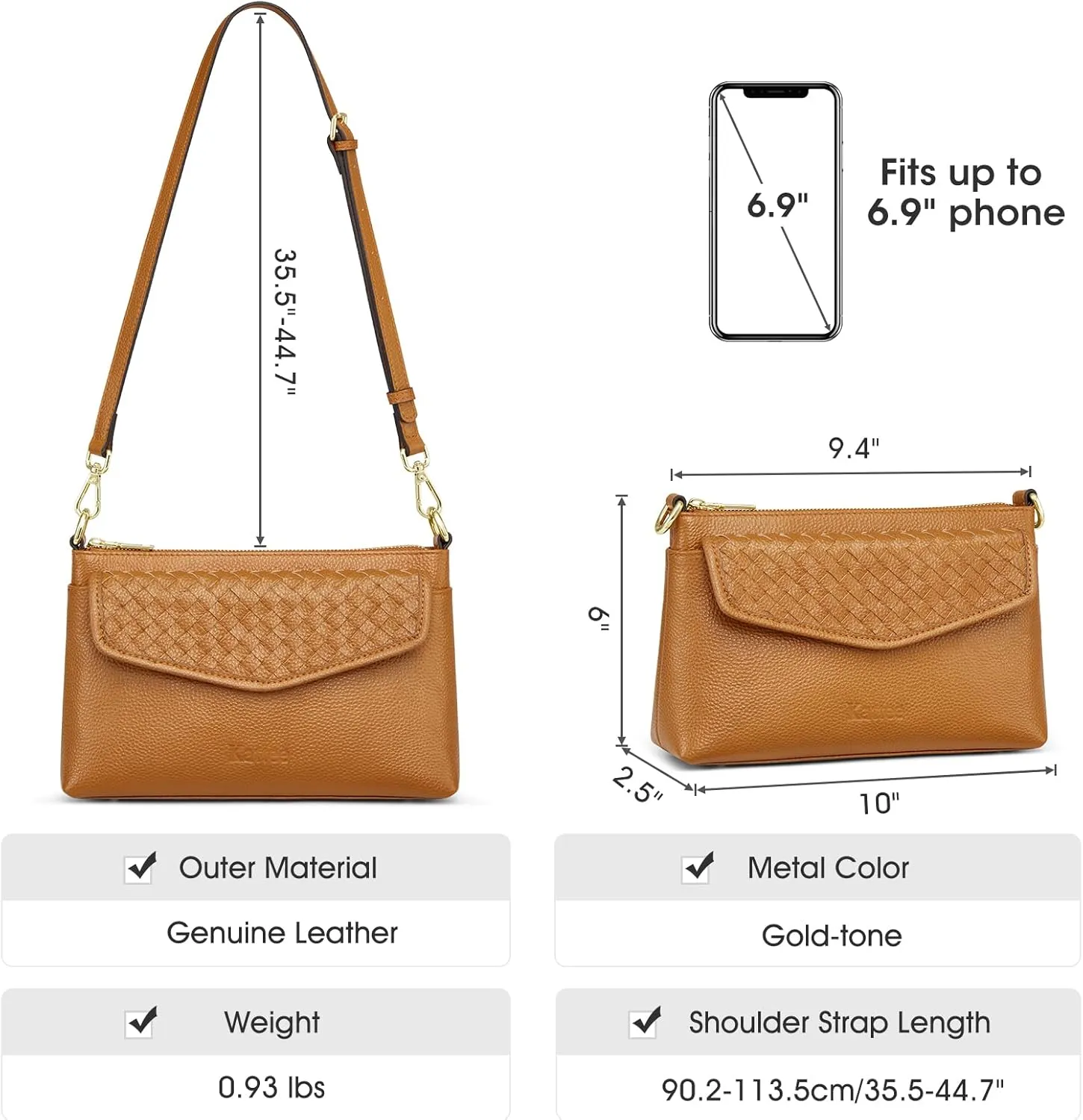 Kattee Small Leather Purses and Handbags for Women, Soft Crossbody Bags for Women, Shoulder Cross Body Bag