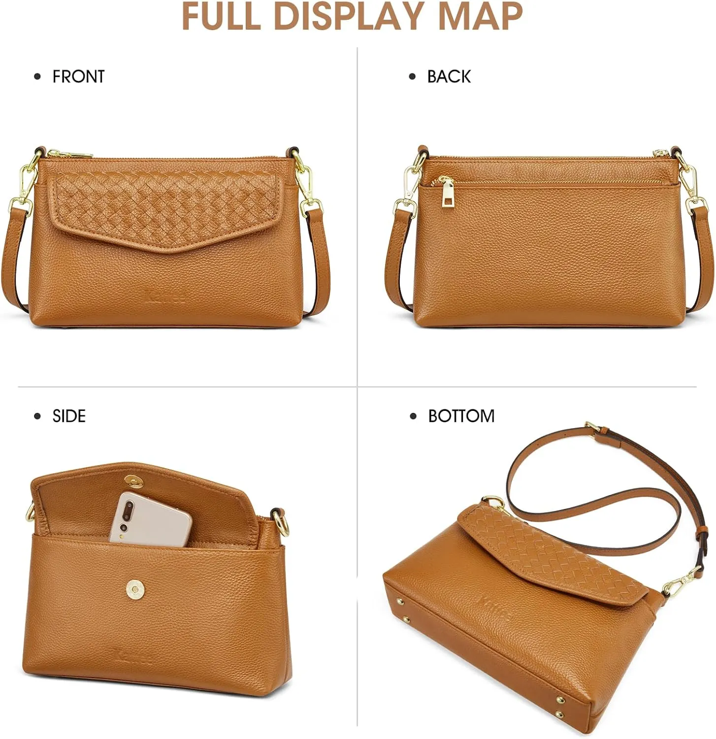 Kattee Small Leather Purses and Handbags for Women, Soft Crossbody Bags for Women, Shoulder Cross Body Bag