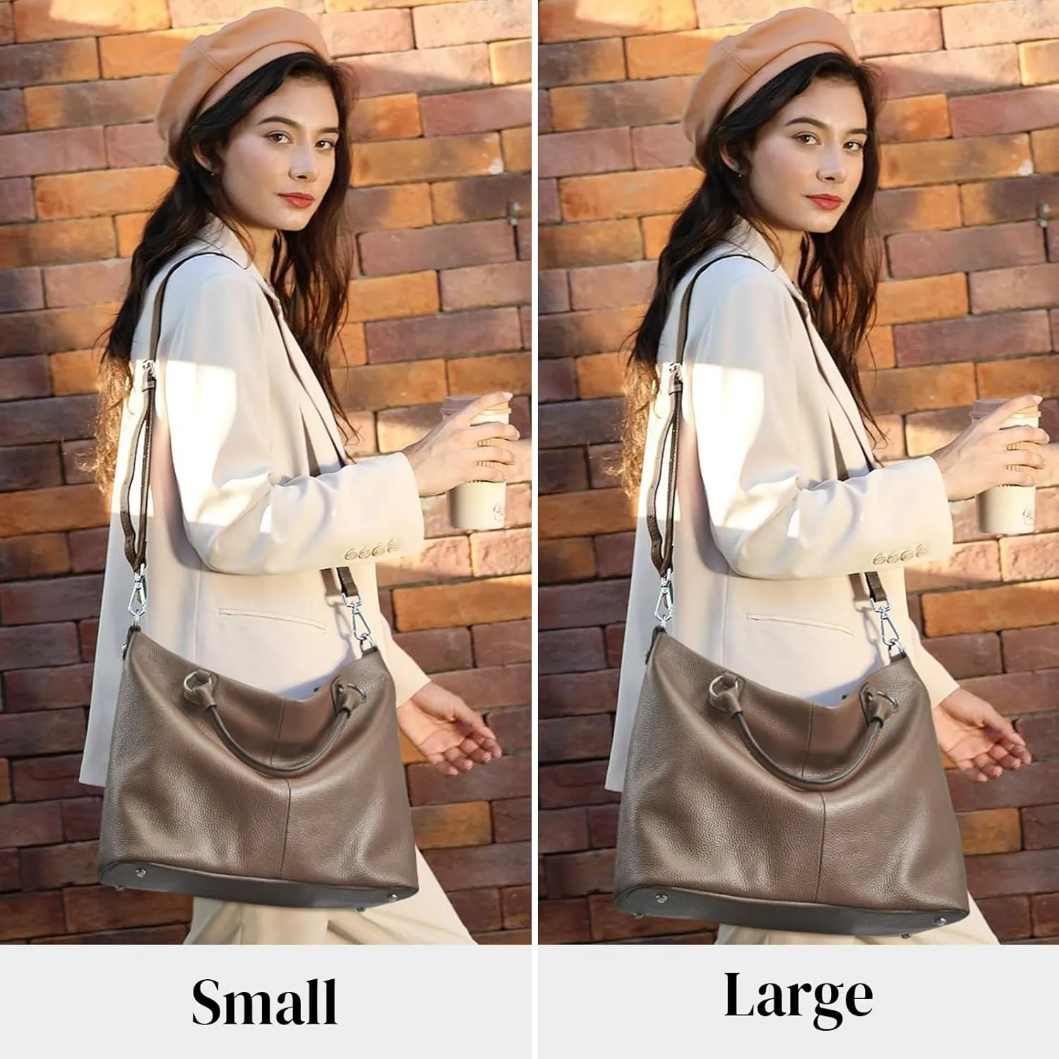 Kattee Women's Soft Leather Tote Bag, Top Satchel Purses and Handbags