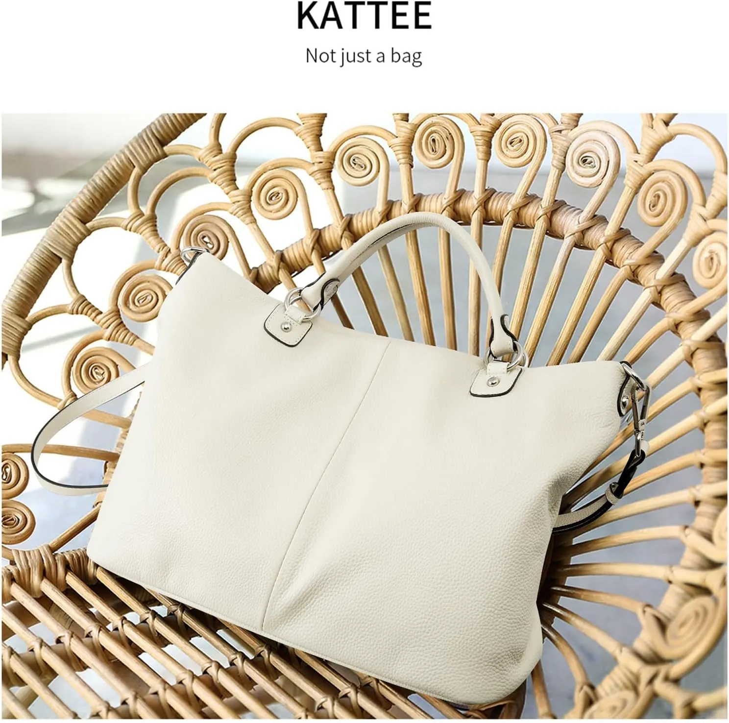 Kattee Women's Soft Leather Tote Bag, Top Satchel Purses and Handbags