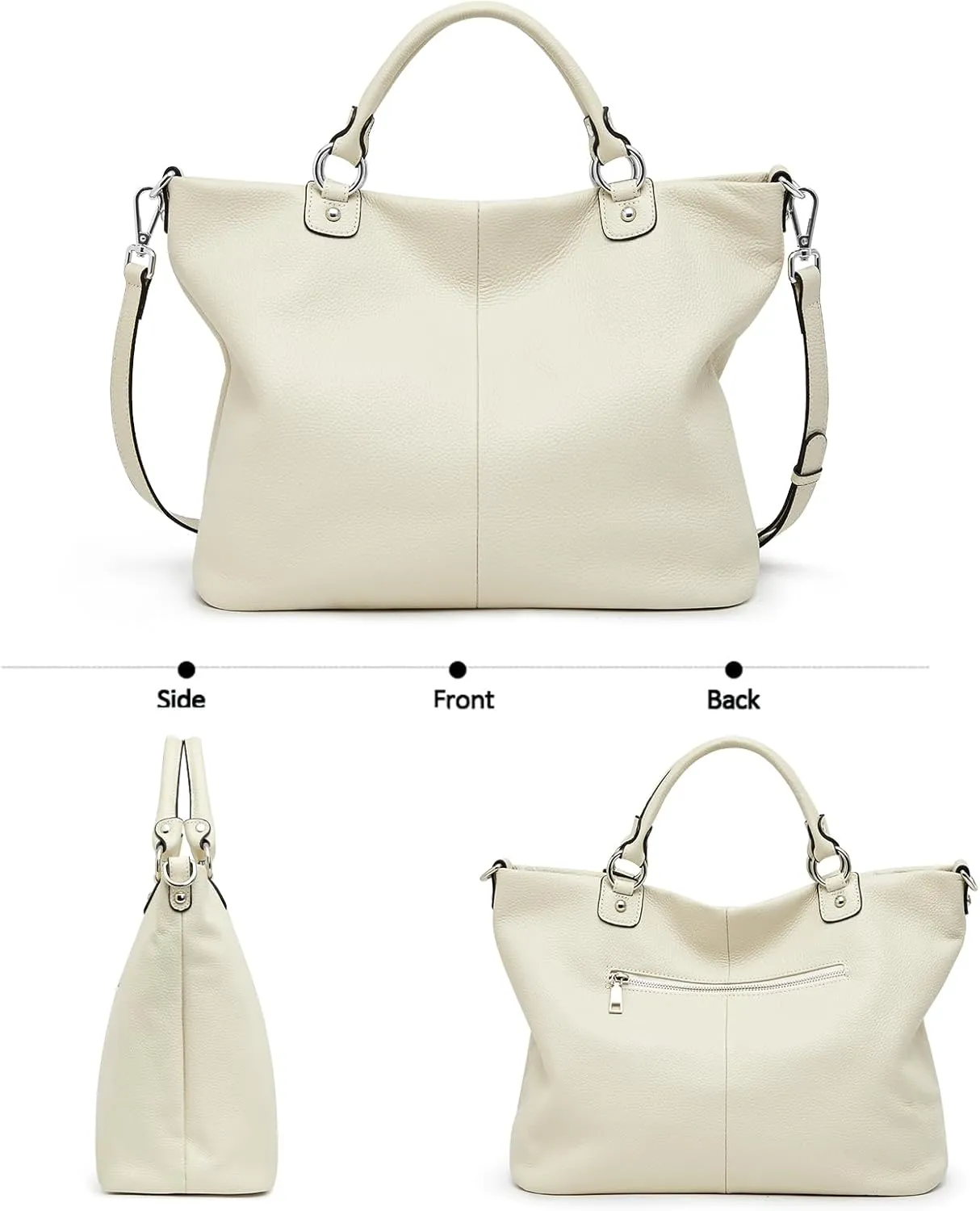 Kattee Women's Soft Leather Tote Bag, Top Satchel Purses and Handbags