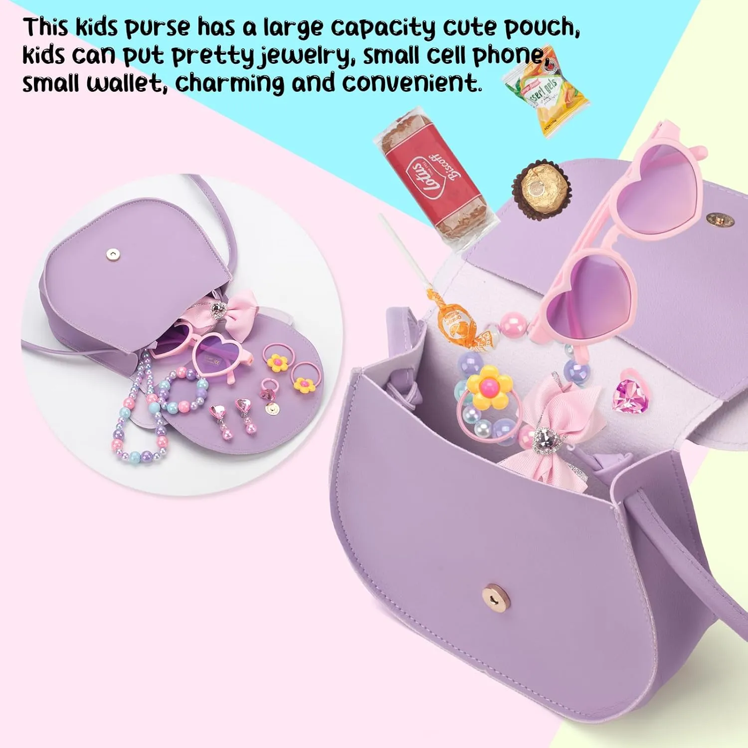 Kids Purse Toddler Gifts for Girls, Cute Little Girls Purse Mouse Ear Crossbody Bag, Princess Handbags for Age 3-14