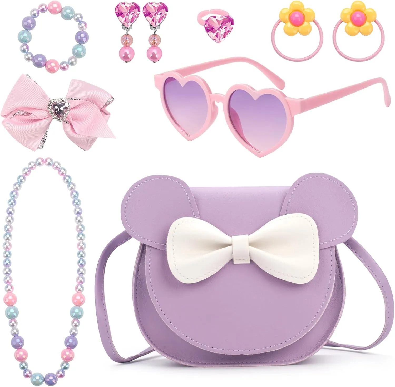 Kids Purse Toddler Gifts for Girls, Cute Little Girls Purse Mouse Ear Crossbody Bag, Princess Handbags for Age 3-14