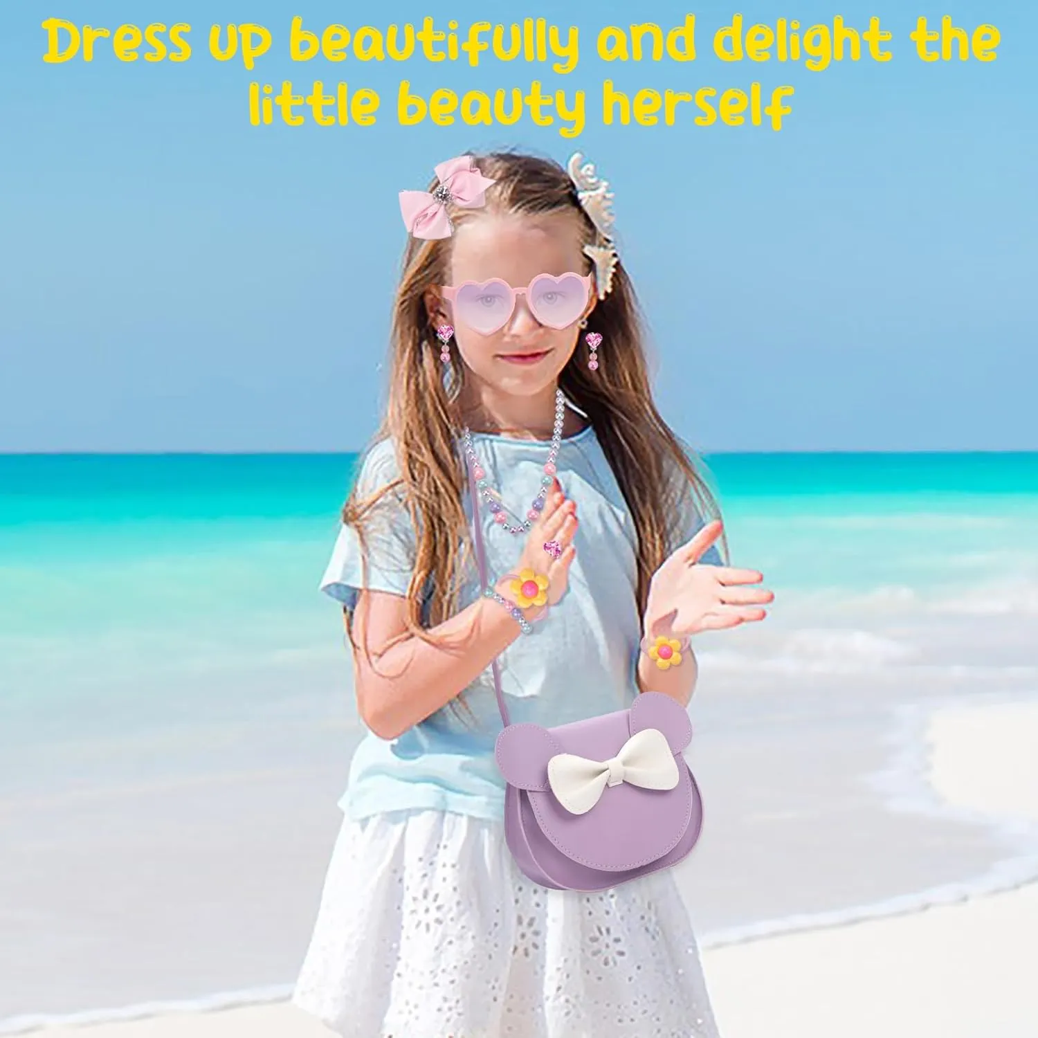 Kids Purse Toddler Gifts for Girls, Cute Little Girls Purse Mouse Ear Crossbody Bag, Princess Handbags for Age 3-14
