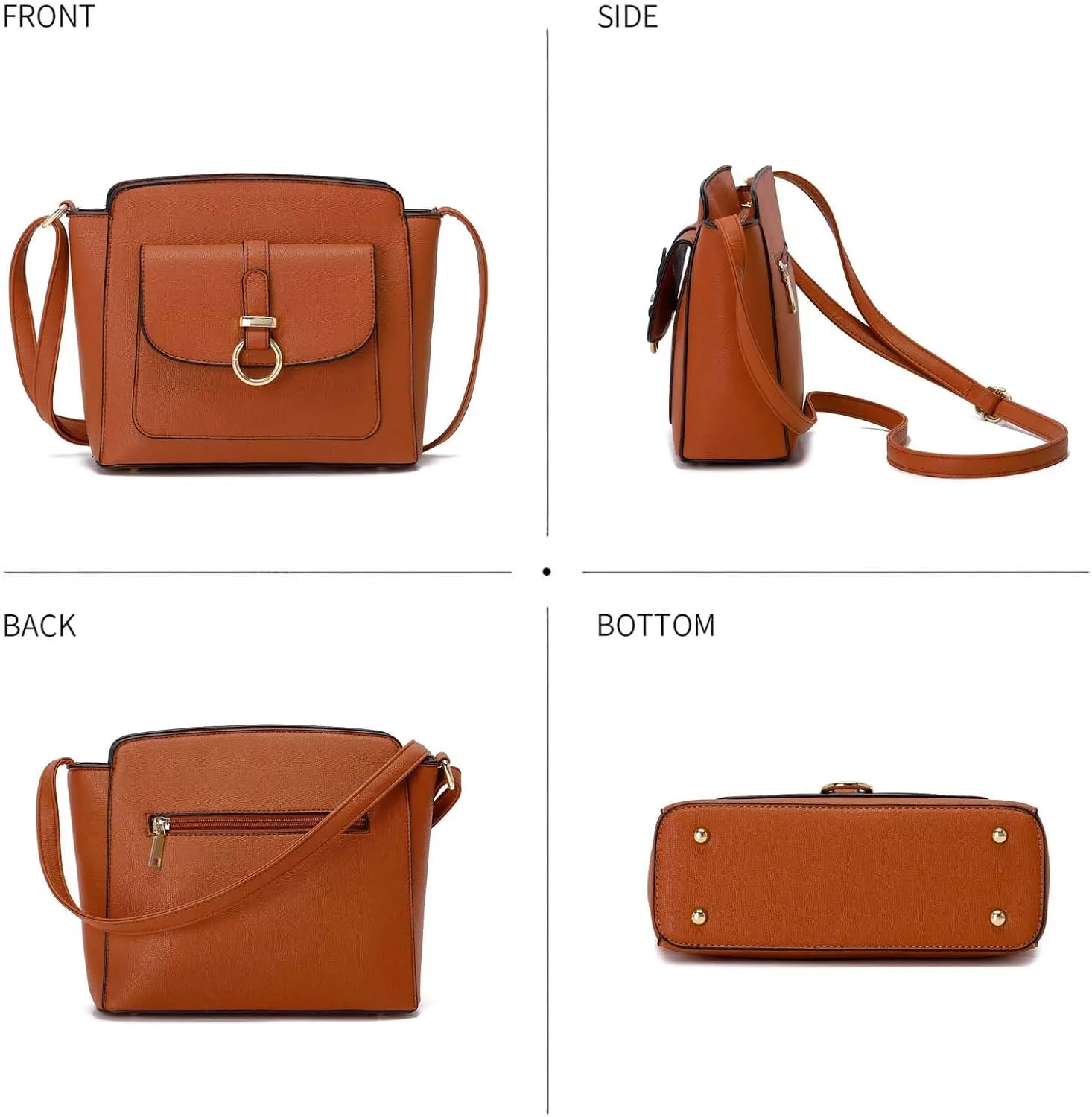 LA TERRE Lightweight Medium Crossbody Bags for Women, Small Crossbody Handbags Vegan Leather Shoulder Bag Purses
