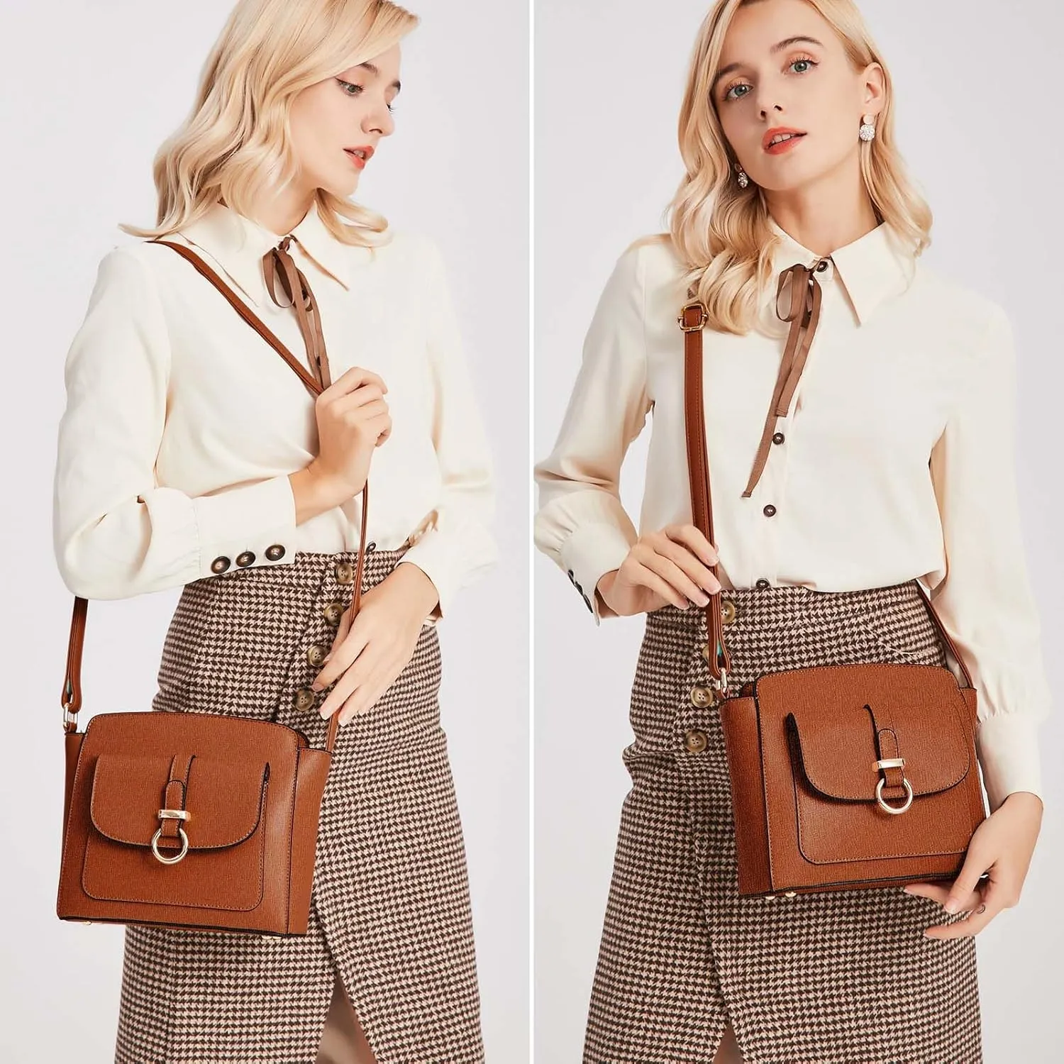 LA TERRE Lightweight Medium Crossbody Bags for Women, Small Crossbody Handbags Vegan Leather Shoulder Bag Purses
