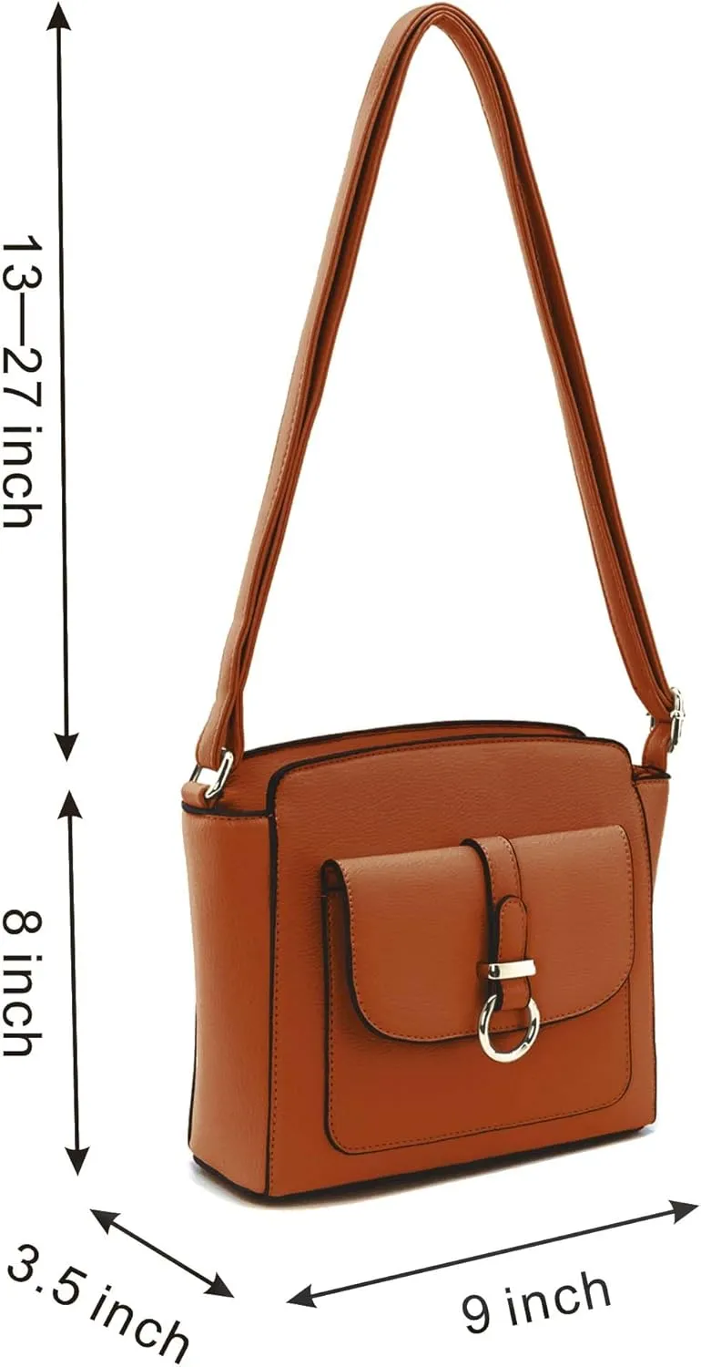 LA TERRE Lightweight Medium Crossbody Bags for Women, Small Crossbody Handbags Vegan Leather Shoulder Bag Purses
