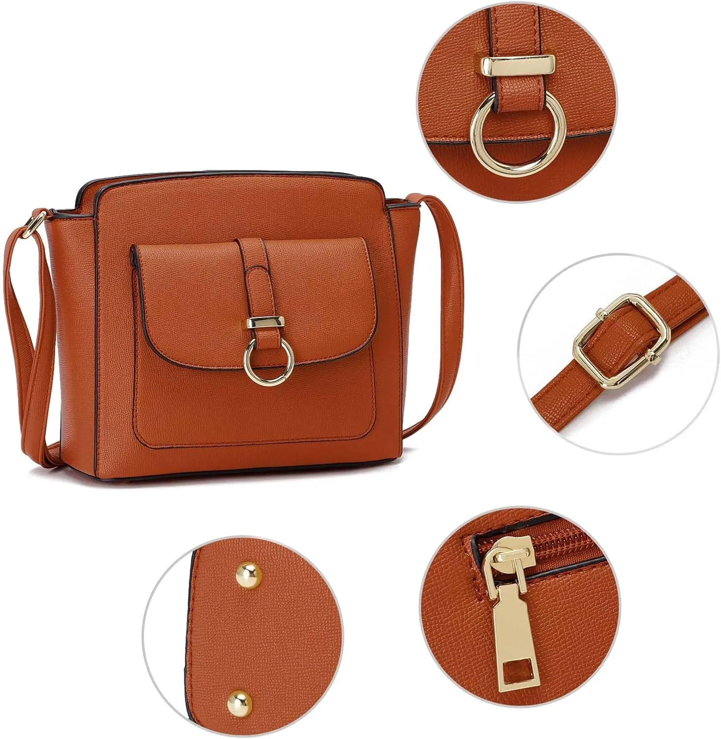 LA TERRE Lightweight Medium Crossbody Bags for Women, Small Crossbody Handbags Vegan Leather Shoulder Bag Purses