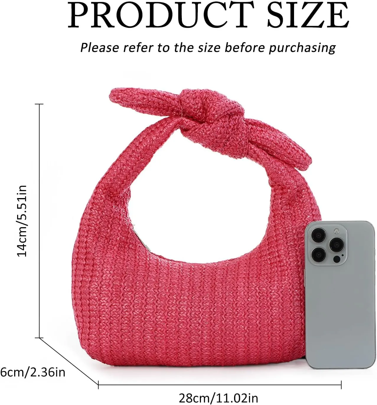 Lanpet Knotted Straw Clutch Purses for Women, Summer Beach Bag, Dumpling Evening Clutch Handbags for Formal Party Wedding