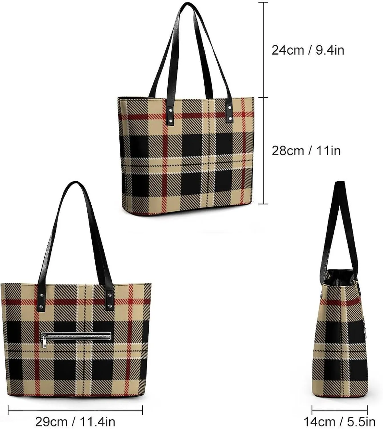 Large Casual Soft Leather Purse Fashion Hobo Handbags Tote Bag With Zipper