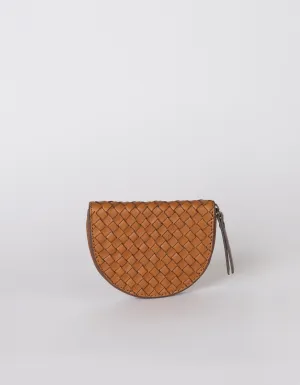 Laura Coin Purse - Cognac Woven Classic Leather