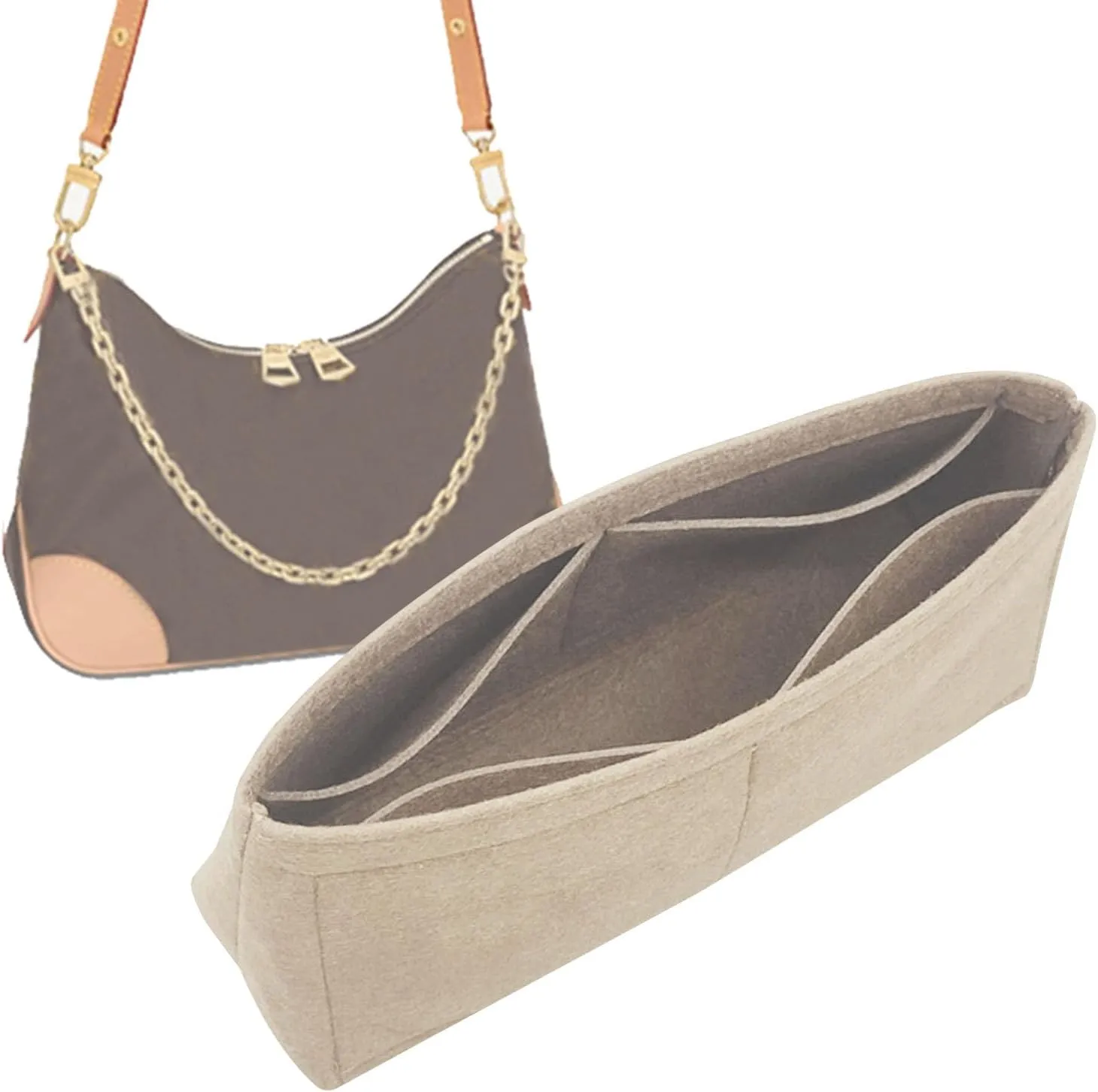Lckaey purse insert for boulogne organizer boulogne handbag bag insert organizer 2075khaki