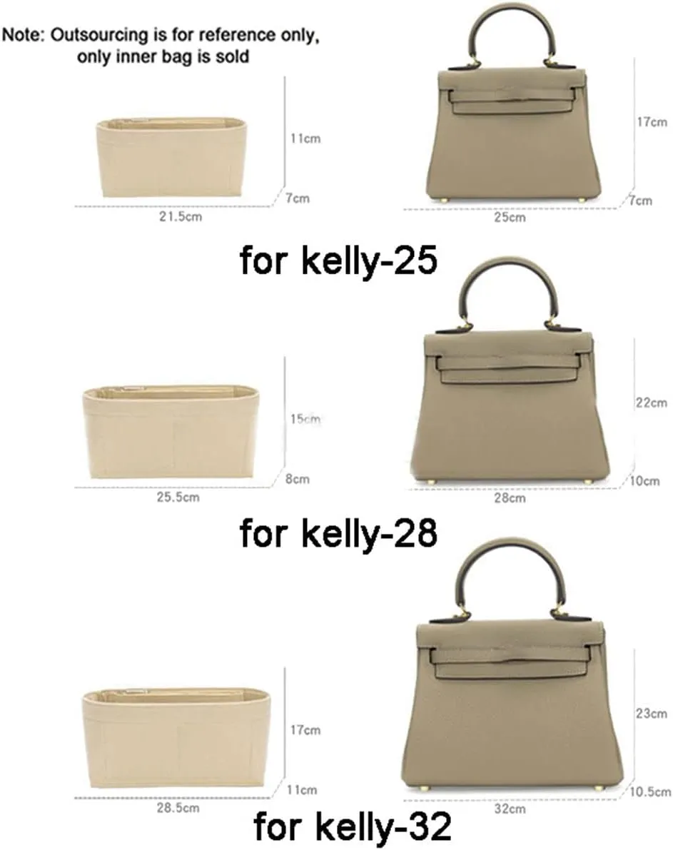 Lckaey Purse Organizer for Handbags Kelly 28 organizer1011Beige-M