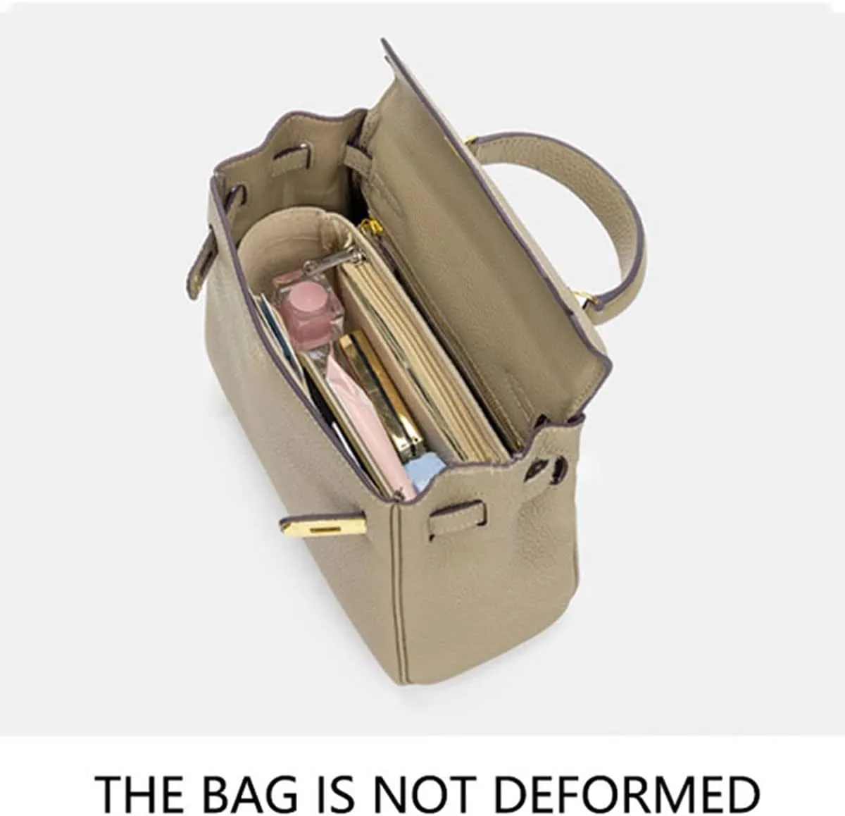 Lckaey Purse Organizer for Handbags Kelly 28 organizer1011Beige-M