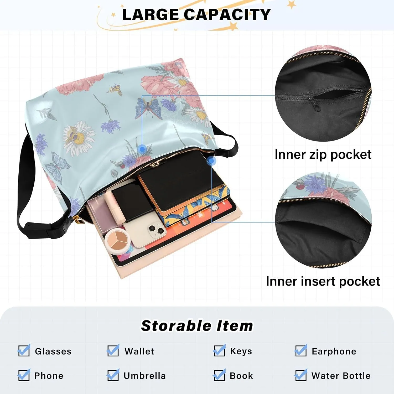 Leather Crossbody Purse for Women Men Lightweight Medium Crossbody Bag Shoulder Handbags for Running Hiking