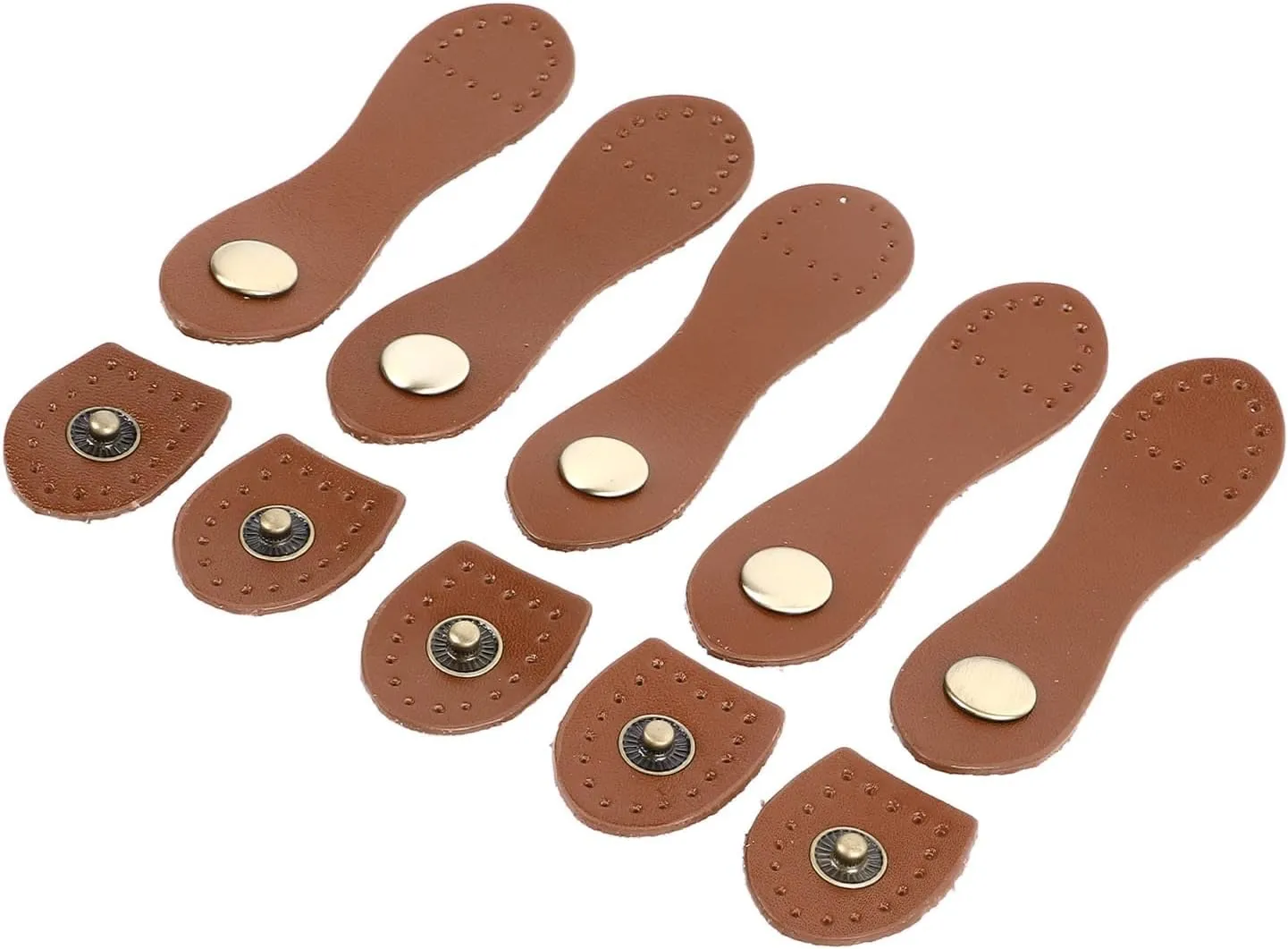 Leather SNAP Buckles Soft Wearable Handwork Sewing TAB Closure Shoulder Bag Purse for Craft Lovers (Bronze Accessories)