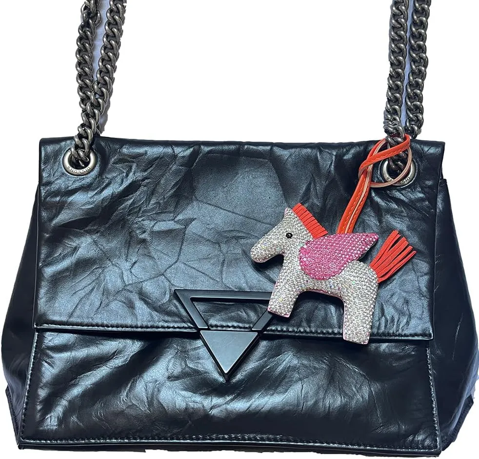 Leather Tassel Pony Keychain Rhinestone Bag Charm Horse Purse Charms for Handbags fashion bag accessories for women