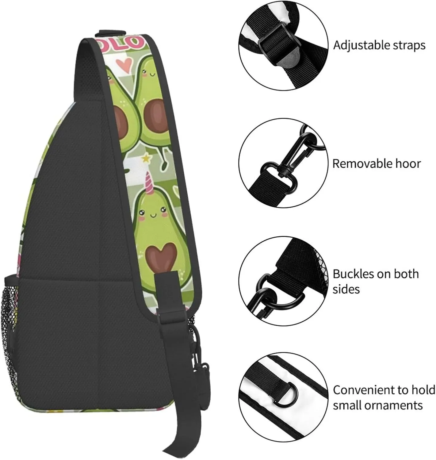 Lemon Lemon Slices Crossbody Bag Adjustable Sling Bag Casual Chest Bags Travel Shoulder Backpack