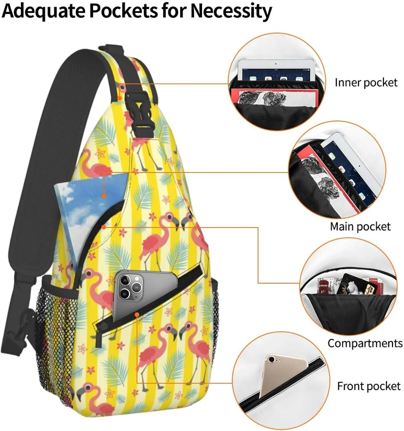 Lemon Lemon Slices Crossbody Bag Adjustable Sling Bag Casual Chest Bags Travel Shoulder Backpack