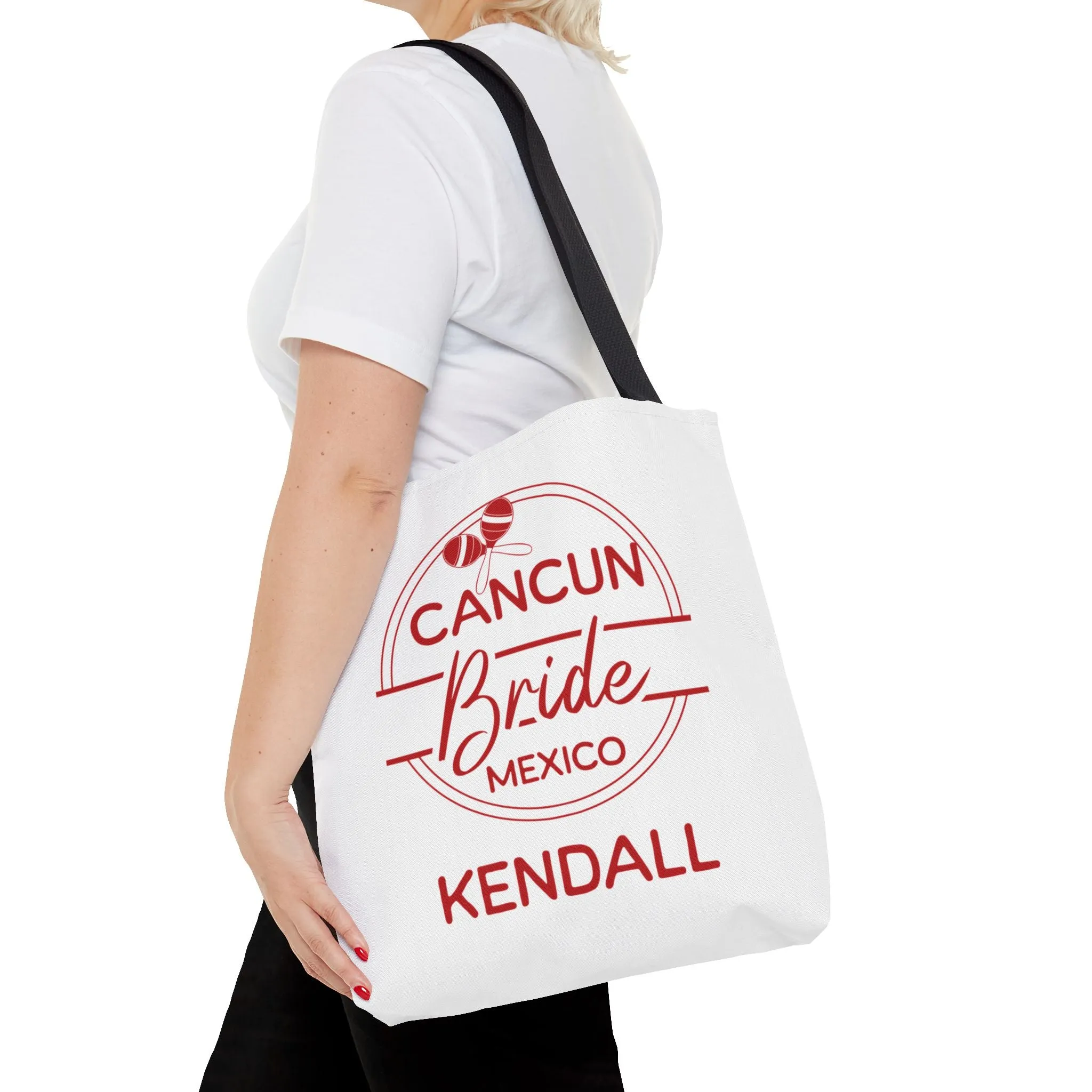 Limited stock Customized options Bride Red Tote [TD003] Bag 16"x16" Circle Cancun