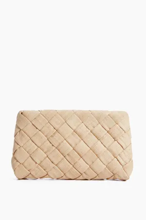 Loeffler Randall Natural Raffia Aviva Woven Puff Clutch