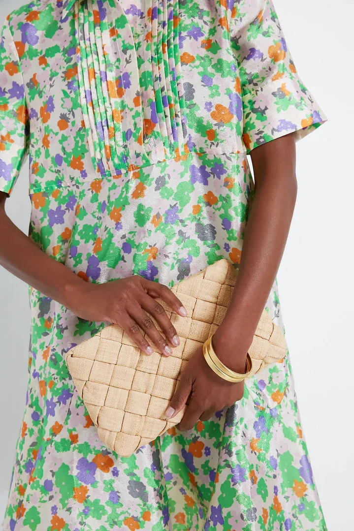 Loeffler Randall Natural Raffia Aviva Woven Puff Clutch
