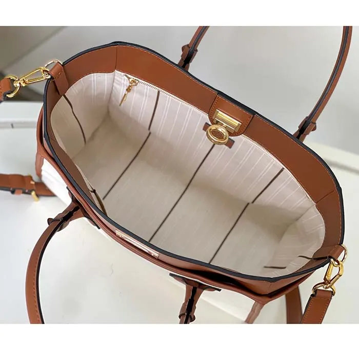 Louis Vuitton Women LV On My Side MM Tan Canvas Smooth Cowhide Leather