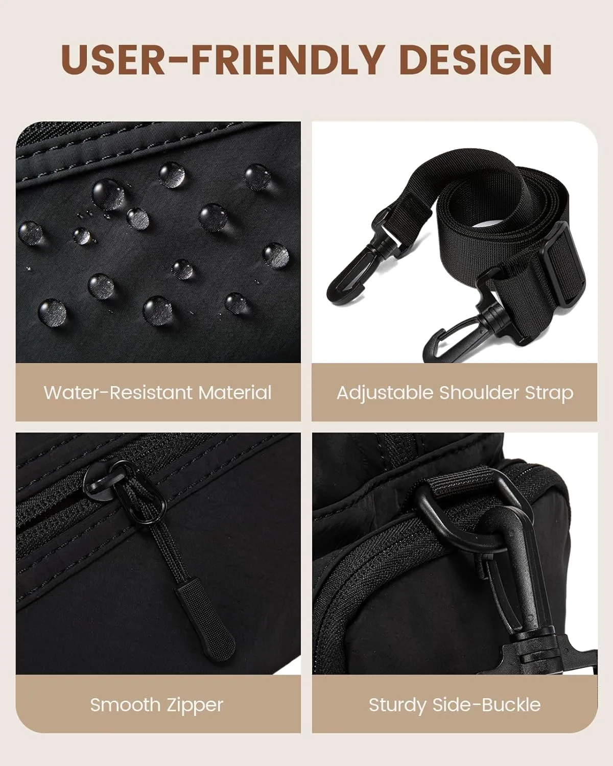 LOVEVOOK Crossbody Bag for Women, Multi-Pockets Purse, Nylon Shoulder Handbags, Water-Resistant & Lightweight