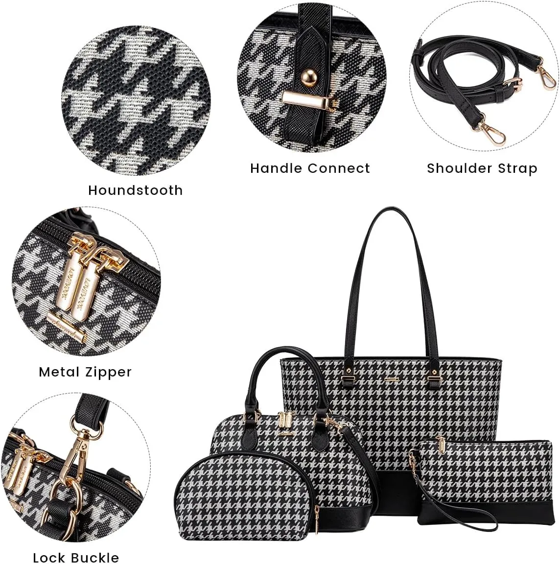 LOVEVOOK Handbags for Women Shoulder Bags Tote Satchel Hobo 3pcs Purse Set