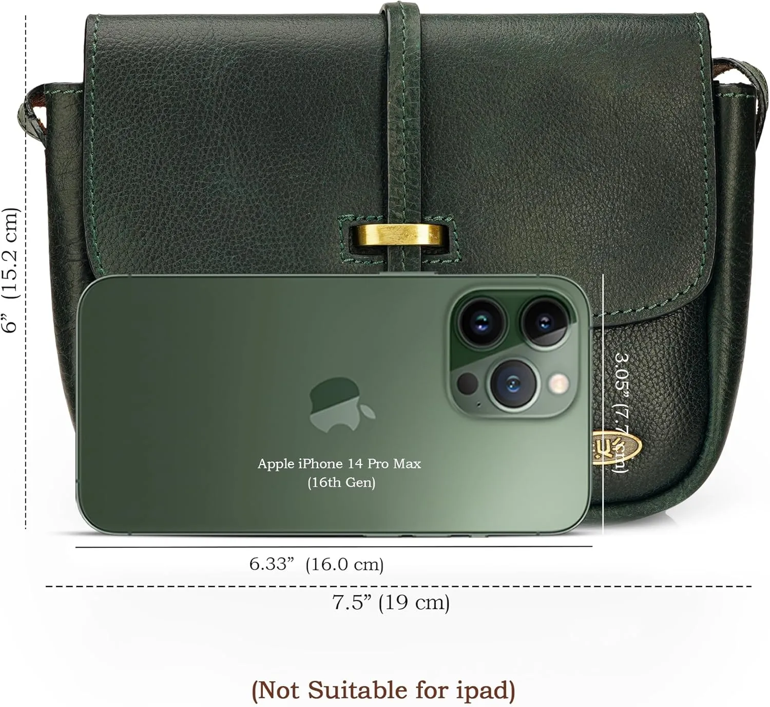 LUXEORIA Genuine Leather Crossbody Bags for Women, Small Travel Purses, Mobile & Credit Card Pockets with Adjustable Strap