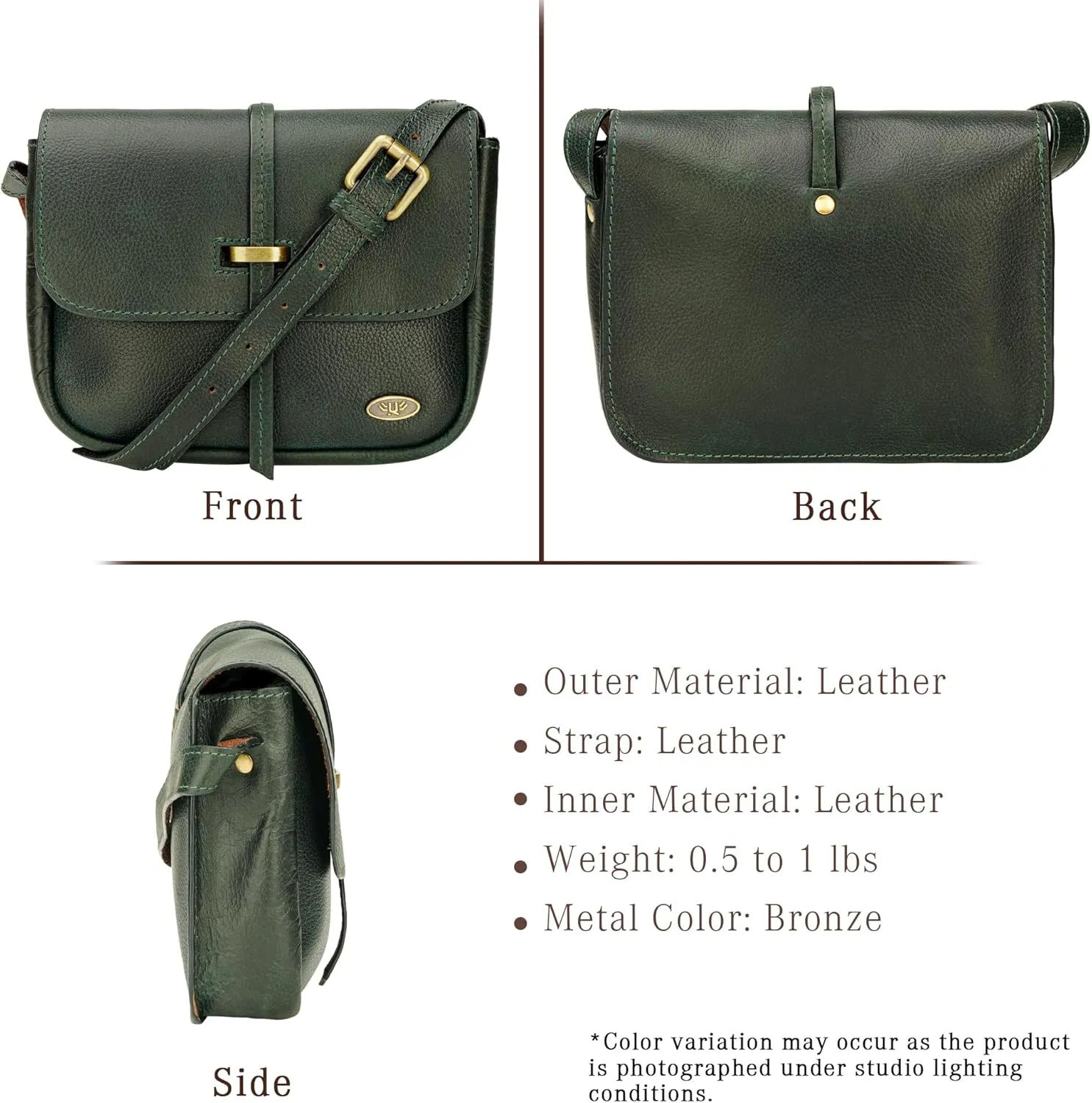 LUXEORIA Genuine Leather Crossbody Bags for Women, Small Travel Purses, Mobile & Credit Card Pockets with Adjustable Strap