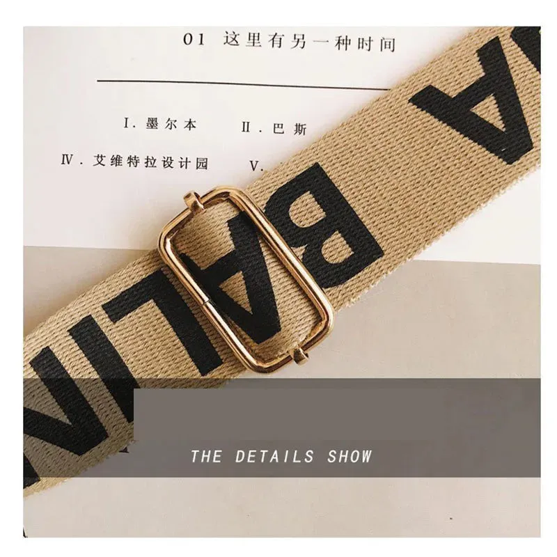 Luxury Casual Letter Wide Strap Shoulder Bag
