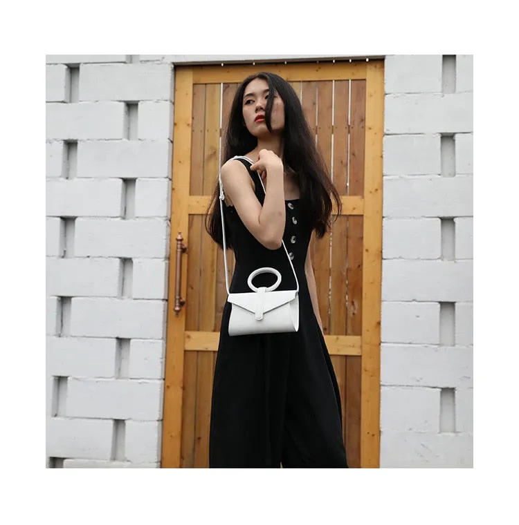 Luxury Ring Top Genuine Leather Handbag