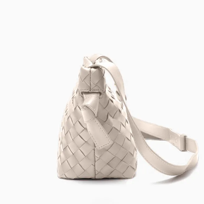 Luxury Woven Shoulder Bag – Handwoven Vegan Leather Underarm Purse