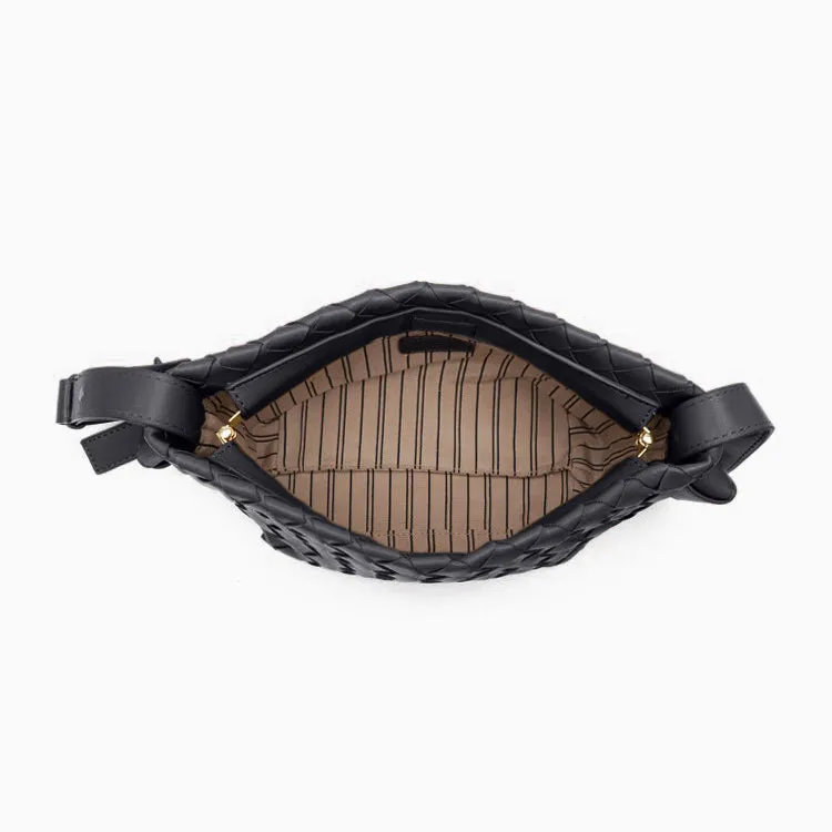 Luxury Woven Shoulder Bag – Handwoven Vegan Leather Underarm Purse