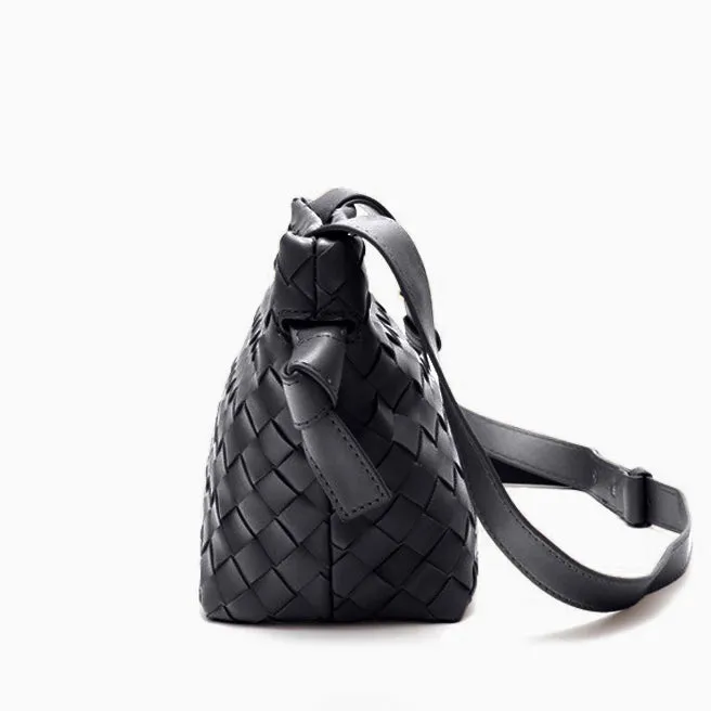 Luxury Woven Shoulder Bag – Handwoven Vegan Leather Underarm Purse