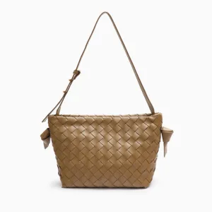 Luxury Woven Shoulder Bag – Handwoven Vegan Leather Underarm Purse
