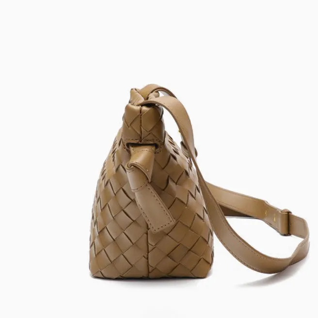 Luxury Woven Shoulder Bag – Handwoven Vegan Leather Underarm Purse
