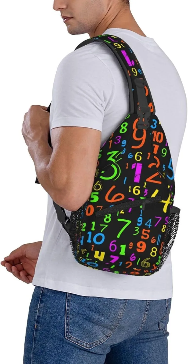 Math Mathematics Sling Bag Adjustable Crossbody Bag Casual Chest Bags Travel Shoulder Backpack For Women Men