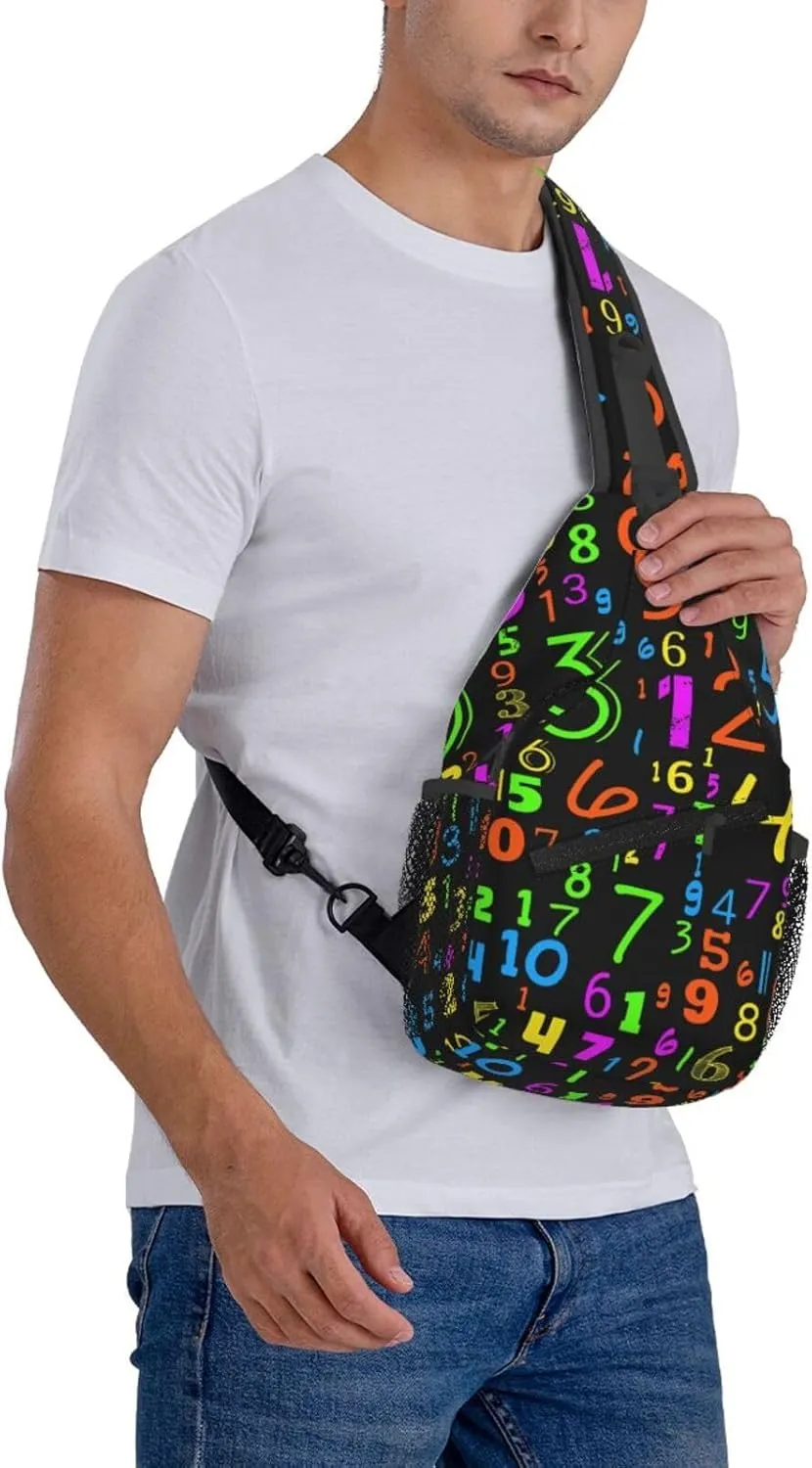 Math Mathematics Sling Bag Adjustable Crossbody Bag Casual Chest Bags Travel Shoulder Backpack For Women Men