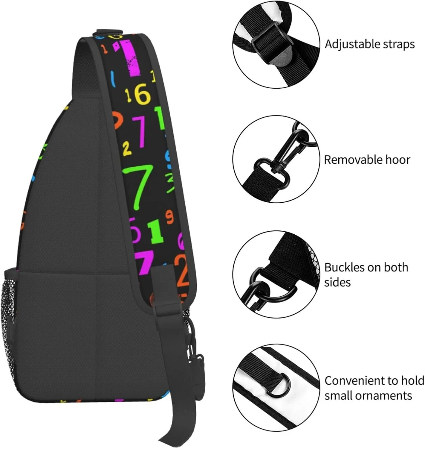 Math Mathematics Sling Bag Adjustable Crossbody Bag Casual Chest Bags Travel Shoulder Backpack For Women Men