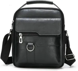 Men PU Leather Shoulder Bags Casual Crossbody Bag Abrasion-resistant Handbag
