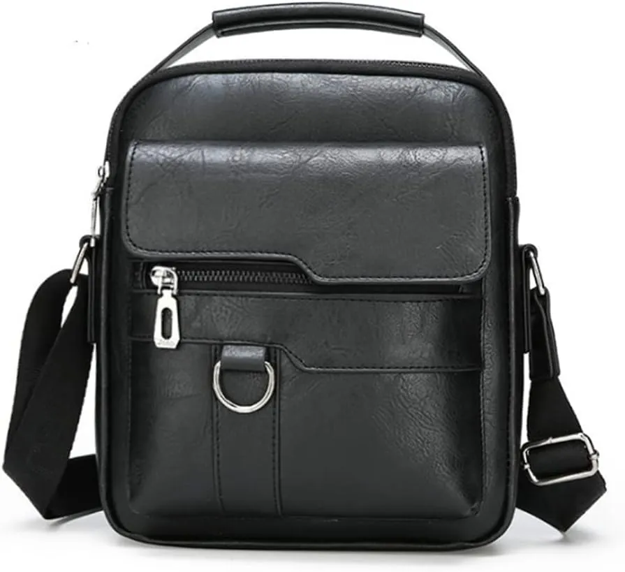 Men PU Leather Shoulder Bags Casual Crossbody Bag Abrasion-resistant Handbag