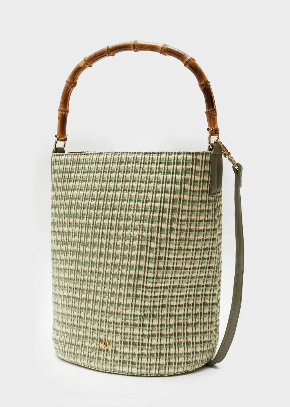 Mia Bamboo Handle Bucket Bag